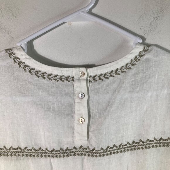 Womens J Jill Love Linen Linen Embroidered Striped Tunic 3/4 Sleeve MP - Picture 8 of 8